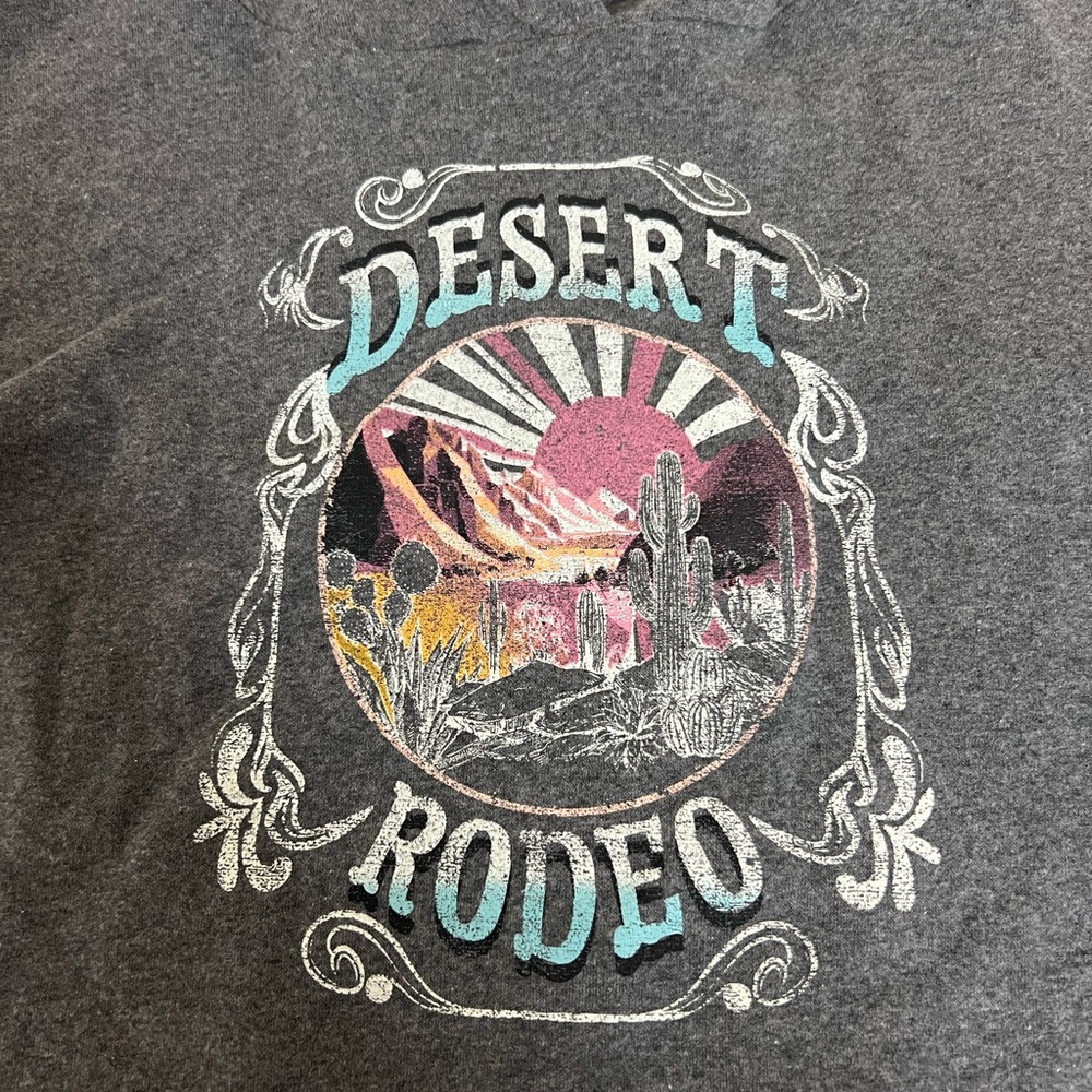 ❄️Vintage America Gray Desert Rodeo Hoodie Graphic - Picture 4 of 7
